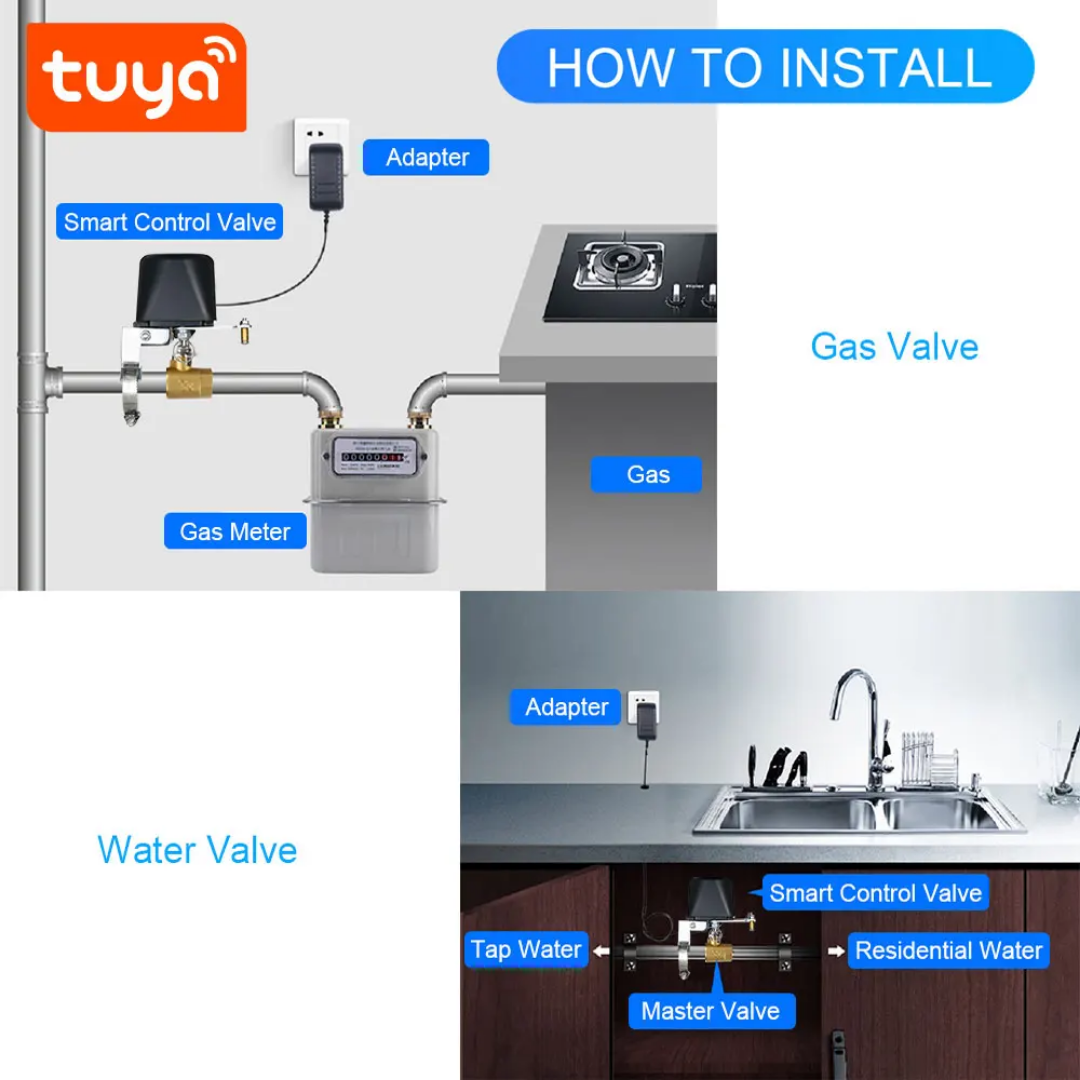 💧 صمام الماء الذكي للتحكم عن بُعد – Smart Water Valve — صورة 4